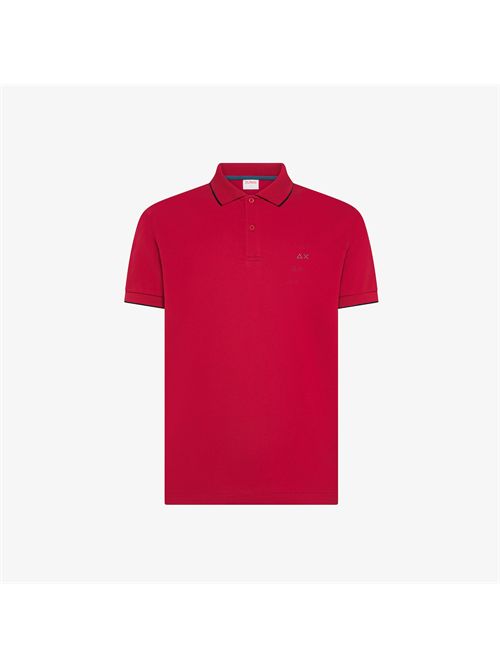 Polo con dettagli a contrasto in cotone rosso SUN 68 | A36111/10